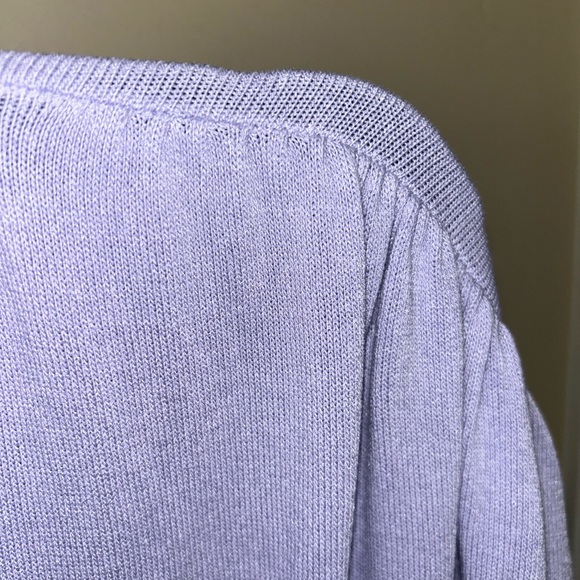 Anthropologie Women’s Lavender Crisscross Sweater Top Sz Medium - Picture 8 of 8